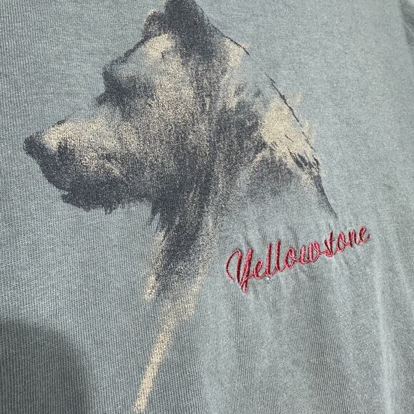 Yellowstone National Park Vintage T Shirt Adult S Green Bear - Picture 2 of 14